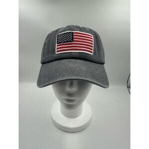 United States USA Flag America Distressed Gray Strap back Hat Cap Patriotic